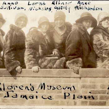 Six girls at childrens museum, Jamaica Plain