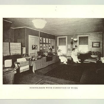 Schoolroom with Exhibition of Work, 1917-1918