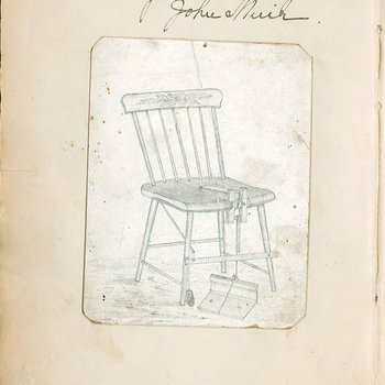 Mechanical Drawing -"This  drawing was made by John Muir" [loafer's chair?]
