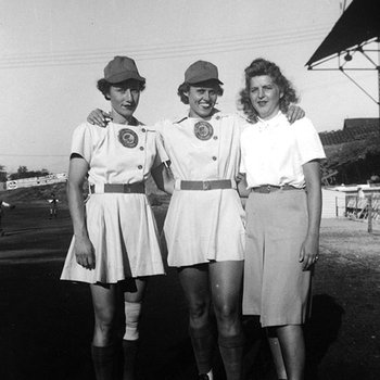 1945 - Betsy Jochum and Elizabeth "Lib" Mahon with a friend 2