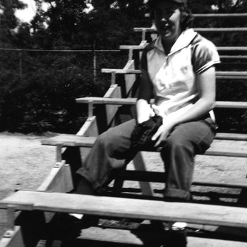 1945, circa. - South Bend Blue Sox fan