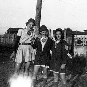 1951, circa. - Jaynie Krick, Unidentified, and Migdalia Perez