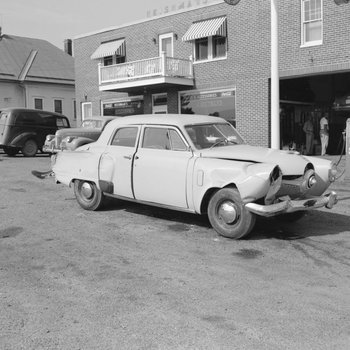 1950 Studebaker outside of Heishman's Garage.