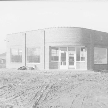 Front view of Timberville Department Store, under construction. Timberville, Va.