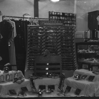 Inside of New Market Department Store, display of belts 2