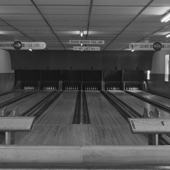 Inside of a bowling alley. 3