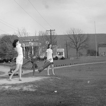 Two women playing golf at the Shenvalee Hotel and Golf Resort, New Market, Va. 2