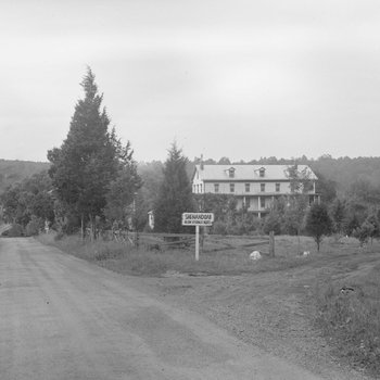 Shenandoah Alum Springs Hotel, distant view from the road. Orkney Springs, Va.