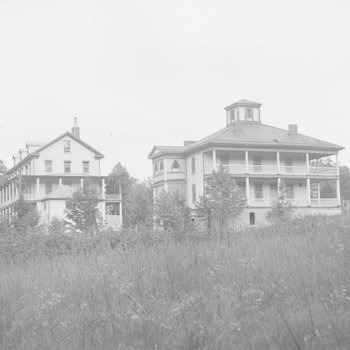 Shenandoah Alum Springs Hotel, view of two of the buildings. Orkney Springs, Va.