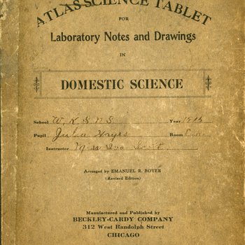 Atlas Science Tablet for Laboratory Notes & Drawings in Domestic Science