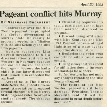 Pageant Conflict Hits Murray