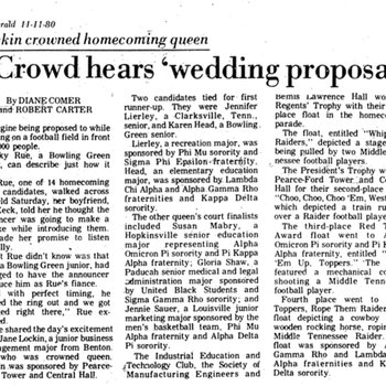 Crowd Hears "Wedding Proposal"