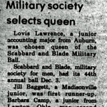 Military Society Selects Queen