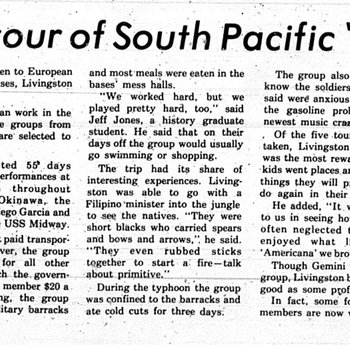 Gemini '79 Tour of South Pacific Rewarding