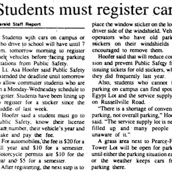 Students Must Register Car