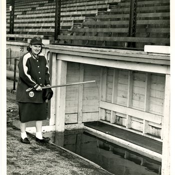 1948 circa - Jean Faut fishing in dugout