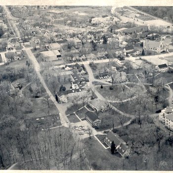 Aerial photograph of the Milwaukee Psychiatric Hospital Grounds, 1950's
