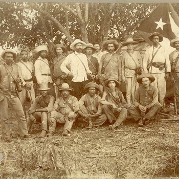 A group of unidentified Cuban soldiers during the Spanish-American War era  (MSS 31 B3 F8 #2)