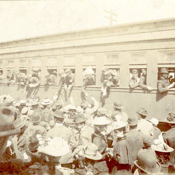 Troop train during the Spanish-American War (MSS 31 B3 F8 #23a)