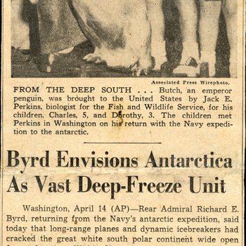 Byrd Envisions Anartica as Vast Deep-Freeze Unit