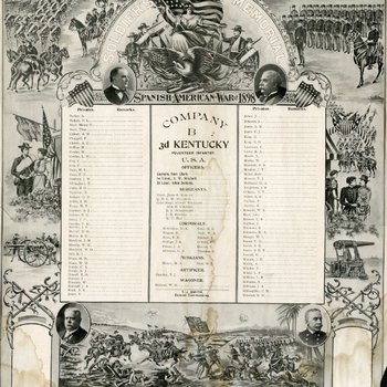 Commemorative Roster for Company B, 3rd Kentucky Infantry during the Spanish-American War (Broadside 209)