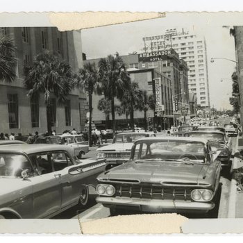 View of Julia Street during Ax Handle Saturday, August 27, 1960