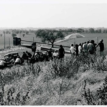 "The Learning Tree" crew set up an exterior scene on location in Bourbon and Linn counties, Kansas