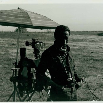 Close up of Gordon Parks working on location for "The Learning Tree" in Bourbon and Linn counties, Kansas 2