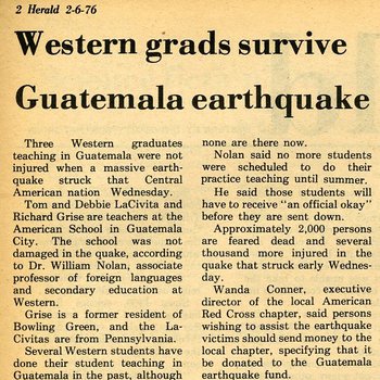 Western Grads Survive Guatemala Earthquake