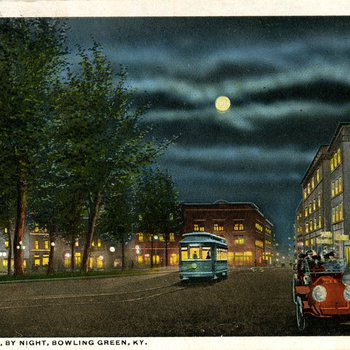 A Public Square Post Card at night