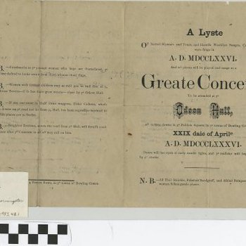 Greate Concerte Program, Odeon Hall, Side 1