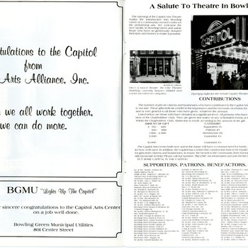 Capitol Arts Center Grand Opening Celebration program, Page 14-15
