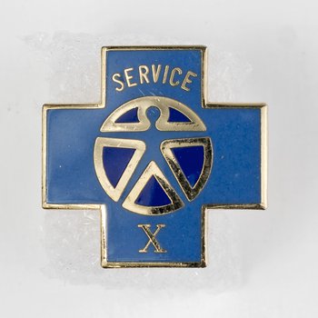 Blue Cross 10 Year Service Lapel Pin