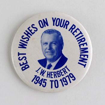 J. W. Herbert “Best Wishes on Your Retirement” Button