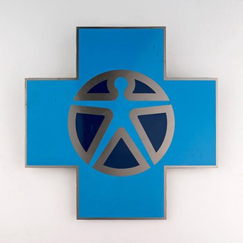 Metal Blue Cross Symbol