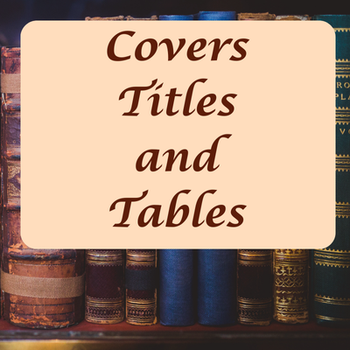 Covers, Titles, and Tables: The Formations of American Literary Canons in Anthologies