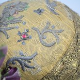 Bonnet, traditional German folk hat of metal lace, 19th century, crown detail