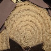 Bonnet, straw with brown velvet, brown grosgrain ribbons, and velvet chrysanthemums, 1880s, back detail