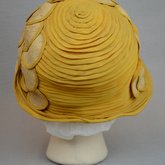 Cloche, yellow silk with raffia accents, 1920s, back view