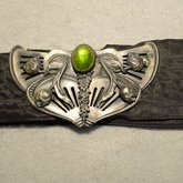 Buckle, silver and glass, early 20th century