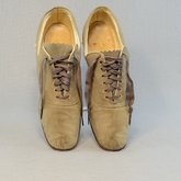 Shoes, tan suede Oxfords, 1930s, top view