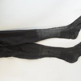 Stockings, black silk with openwork, 1880-1900