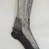 Stockings, black silk with openwork, 1880-1900, detail of openwork