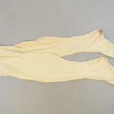 Stockings, white cotton with white embroidered clocks, 1865-1880