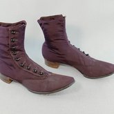 Boots, purple faille high-button, 1880s-1900s, side view