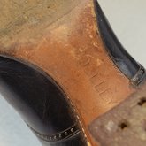 Boots, purple leather high-laced, 1915-1920, detail of sole label