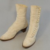 Boots, white canvas high-buttoned, 1915, side view