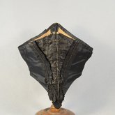 Swiss waist, black silk, 1850s-1860s, back view