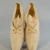 Shoes, white ribbed silk Oxford, 1930s, top view