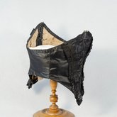 Swiss waist, black silk, 1850s-1860s, side view